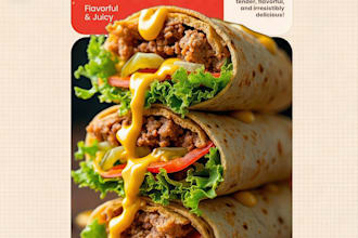 create eye catching food social media posts, ads and banners