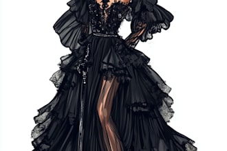 custom fashion collection illustrations and sketch