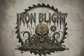 design a brutal sludge metal band logo for your project