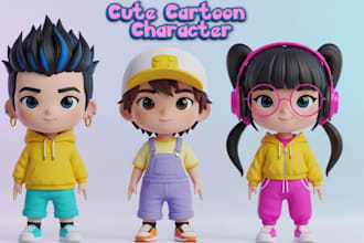 3d cartoon humanoid model cartoon 3d npc character stylized portrait model