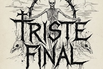 design hand draw a dark depressive black metal band logo