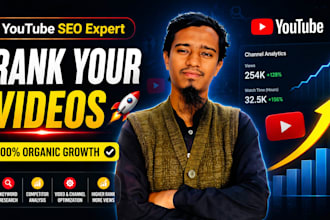 organic youtube video SEO and channel optimization for ranking