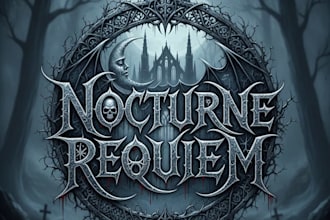 design a majestic symphonic black metal band logo