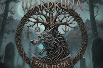 design a mystical pagan folk metal band logo