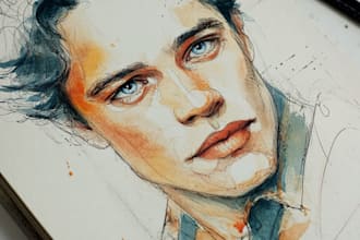 do illustrate watercolor portrait illustration