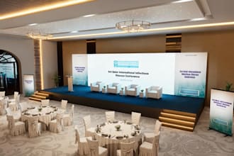 3d conference hall,event stage,banquet setup,hall layout,weding hall,3d ballroom