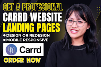 build modern minimalist carrd website design, carrd landing page and portfolio