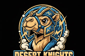 do wonderful camel mascot logo design with t shirt design