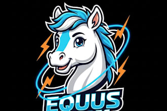do high quality esport horse mascot logo with t shirt design