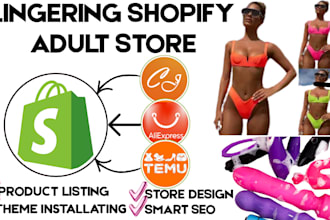 build adult lingering shopify store adult toys bikini dropshipping website