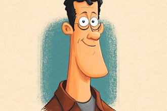draw a digital caricature cartoon from a photo