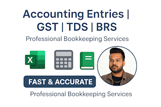 do bookkeeping, gst filing, tds, brs and accounting entries