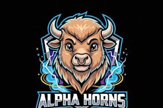 make high quality bison mascot logo with t shirt design