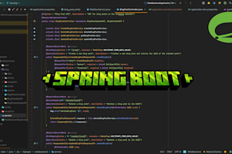 develop  java spring boot, restful API and spring security