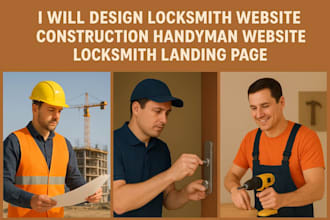 design locksmith website construction company handyman website landing page