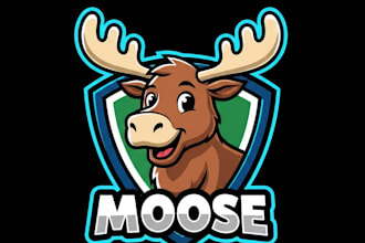 design a high quality moose mascot logo with t shirt design