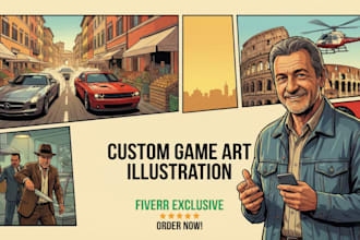 draw custom gta style vector cartoon portrait art