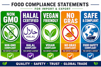 draft food compliance statements eto gmo halal vegan gras for import export