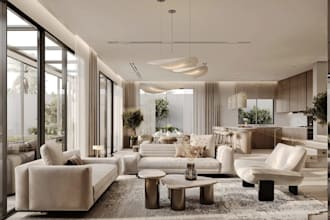 model and remodel 3d luxury apartment interior, lobby reception, cgi home decor