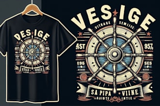 do premium vintage boat ship logo and with t shirt design