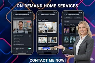 create on demand handyman app, home service booking, delivery app, cleaning app