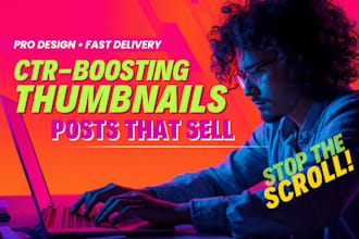 design high converting youtube thumbnails social media posts and banners