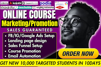 advertise udemy course promotion thinkific kajabi online course promotion sales