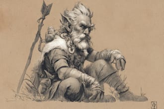 make fantasy character portrait in vintage style