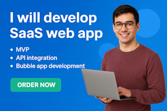develop bubble io saas web app mvp with API integration bubble app development