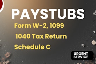 do paystub, check stub, form w2, 1099 and 1040
