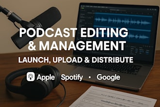 professionally edit, manage, set up, launch and fully distribute your podcast