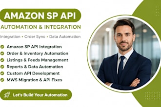 develop amazon sp API integration for sellers, vendors, and automation