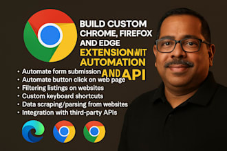 build custom chrome, firefox and edge extensions with automation and API