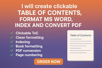 create clickable table of contents format ms word index and convert pdfs