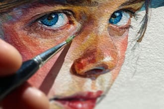 paint a portrait in traditional watercolor technique