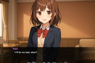 code a visual novel or interactive drama using renpy engine