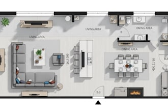 create a professional furniture layout home space planning design for any room