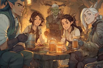 draw your dnd party art or dnd character art no ai
