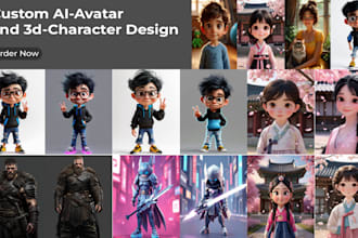 create stunning ai avatars and 3d cartoon character and pixar style mascot