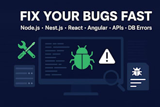 fix your nodejs nestjs react angular postgres bugs