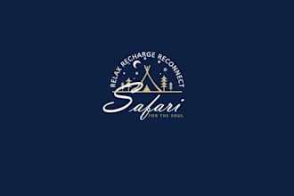 design luxury safari glamping tent texas brand logo