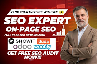 do technical on page SEO for odoo website, duda website or showit website