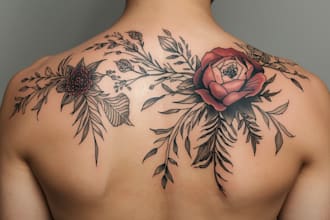 get a stunning hand drawn custom tattoo design made just for you