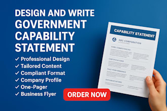design government capability statement, to secure government contracts