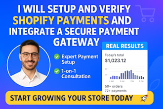 setup and verify shopify payments and integrate a secure payment gateway