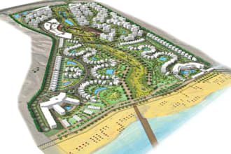 design 2d to 3d landscape, resort masterplan rendering,city township layout plan