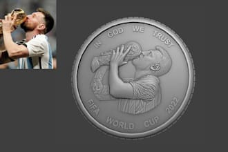 sculpt printable 3d coin model bas relief medallion pendant cnc for 3d printing