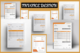 design professional invoice, fillable quote, letterhead, receipt templates