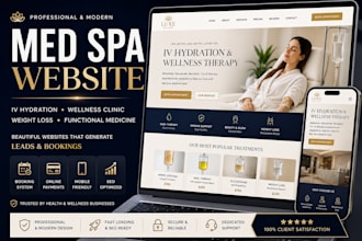 design iv hydration website, iv therapy website, wellness and med spa website