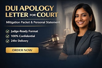 write dui apology and sentencing letter and mitigation packet for court fast